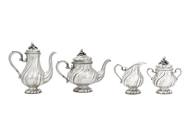 Lot 258 - A late 19th / early 20th century German 800 standard silver four-piece tea and coffee service, circa 1900