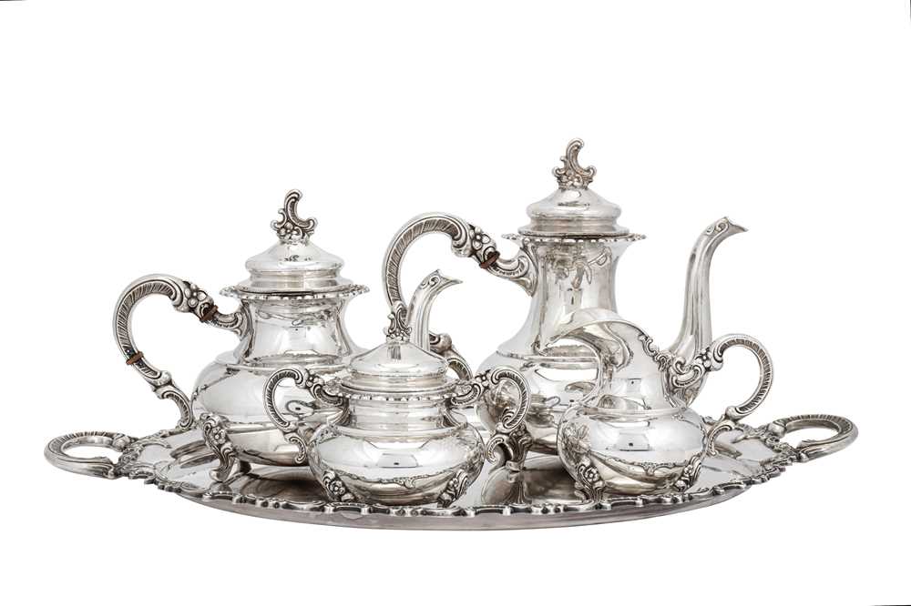 Sterling silver tea on sale service with tray