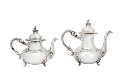 Lot 259 - A mid- 20th century German sterling silver four-piece tea and coffee service on tray, Schwäbisch Gmund circa 1960 by Gayer and Krauss (est. 1919)