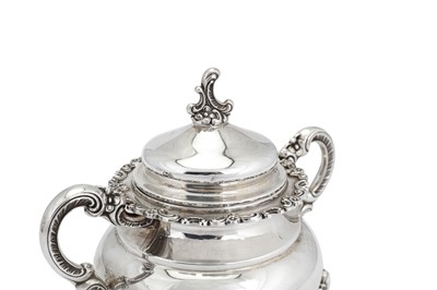 Lot 259 - A mid- 20th century German sterling silver four-piece tea and coffee service on tray, Schwäbisch Gmund circa 1960 by Gayer and Krauss (est. 1919)