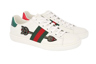 Lot 493 - Gucci Ace Embroidered Trainers - Size 37