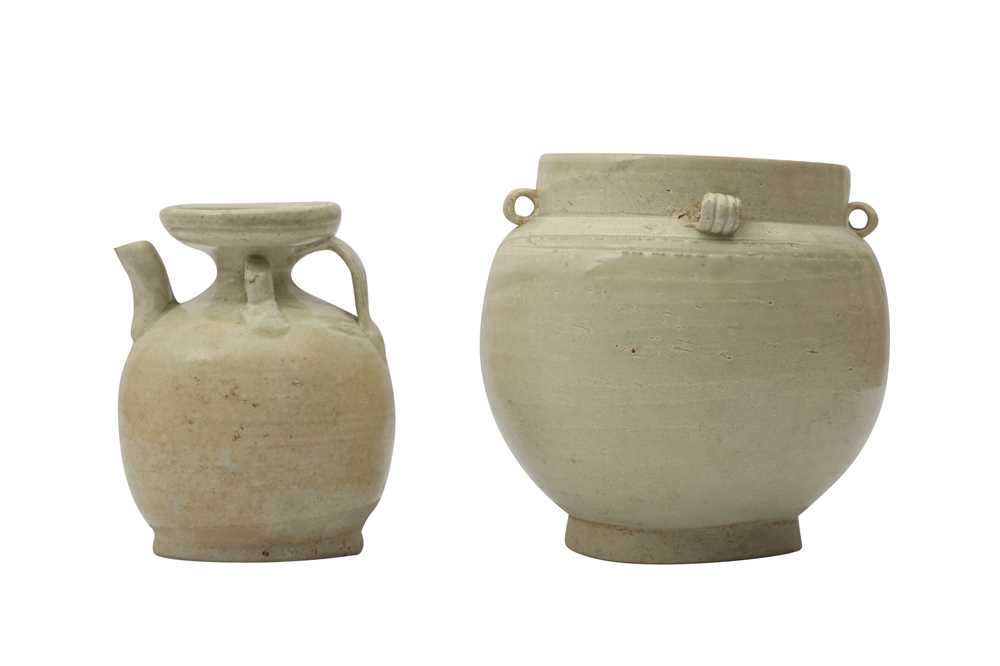 Lot 486 - TWO CHINESE JINGBAI POTTERY PIECES.