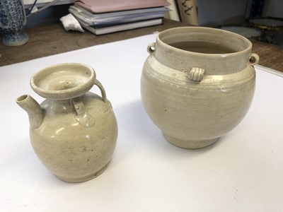 Lot 486 - TWO CHINESE JINGBAI POTTERY PIECES.