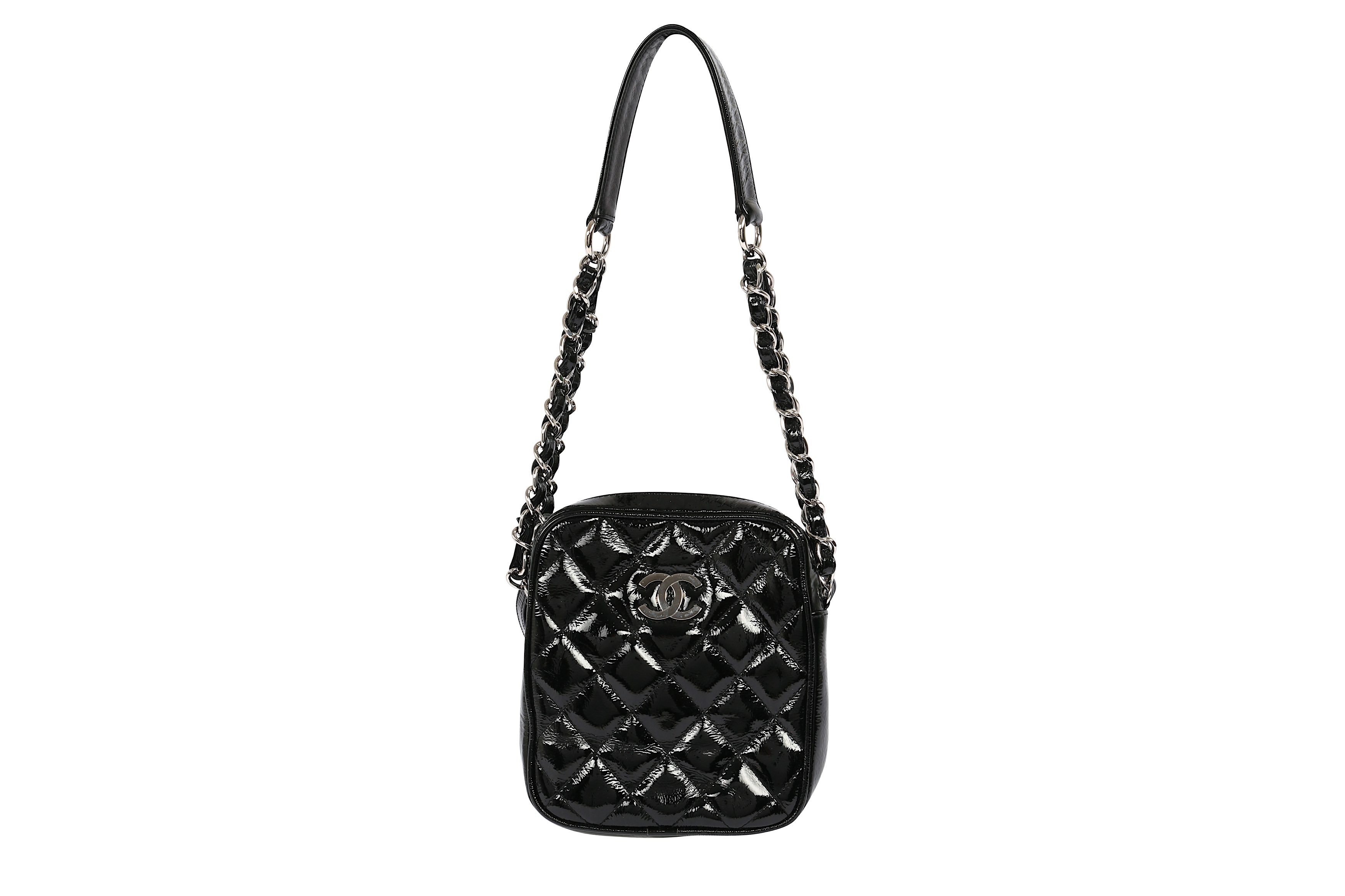 Lot 502 - Chanel Black Quilted Mini Shoulder Bag