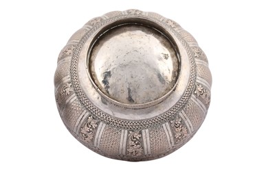 Lot 300 - A MALAY SILVER REPOUSSÉ LIDDED BOWL