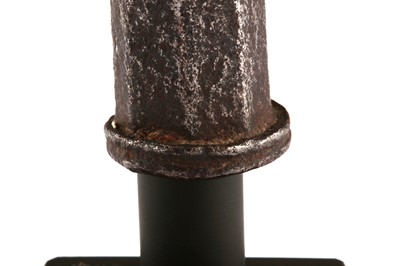 Lot 394 - A MINIATURE STEEL MACE HEAD WITH BRASS STUDS