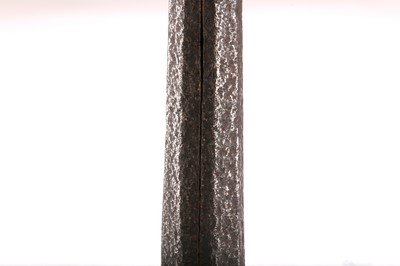 Lot 394 - A MINIATURE STEEL MACE HEAD WITH BRASS STUDS