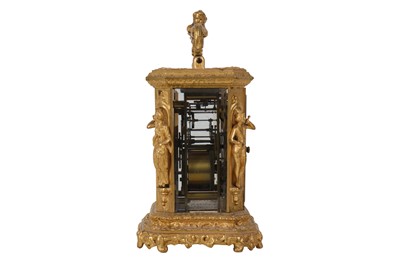 Lot 31 - A MID-19TH CENTURY FRENCH GILT BRASS STRIKING CARRIAGE CLOCK BY LUCIEN, PARIS