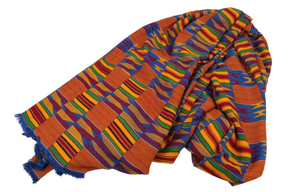 Lot 569 - A large early 20th Century Asante / Ashanti Ghana Kente textile