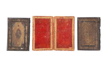 Lot 159 - A GROUP OF EIGHT GILT AND TOOLED LEATHER BOOK BINDINGS