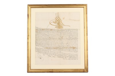 Lot 165 - A LARGE OTTOMAN FIRMAN ILLUMINATED WITH THE TUGHRA OF SULTAN SELIM III (r. 1789 - 1807)