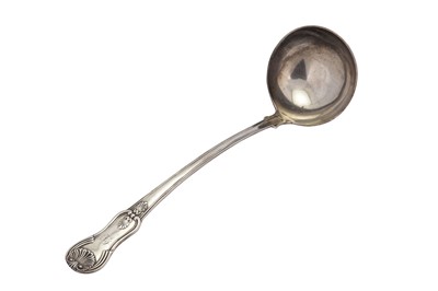 Lot 301 - A George III Scottish sterling silver soup ladle, Edinburgh 1817 by Robert Gray