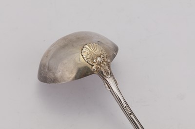 Lot 301 - A George III Scottish sterling silver soup ladle, Edinburgh 1817 by Robert Gray