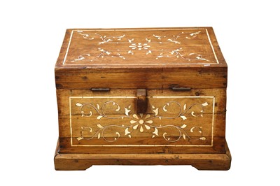 Lot 239 - λ A CLEAR HARDWOOD IVORY AND BONE-INLAID CHEST