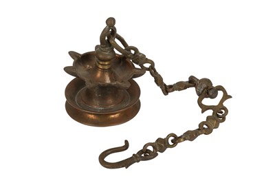 Lot 306 - A Hanging Copper-Alloy Oil Lamp