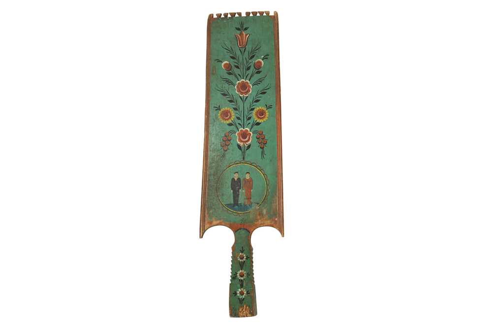 Lot 326 - A Polychrome-Painted Wooden Board