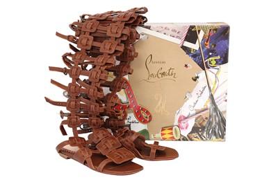 Lot 279 - Christian Louboutin Brown Caged Gladiator Sandals - Size 35