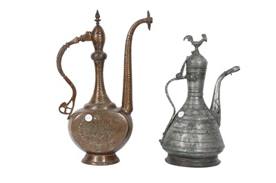 Lot 351 - TWO WATER EWERS (AFTABA), 19TH CENTURY AND LATER