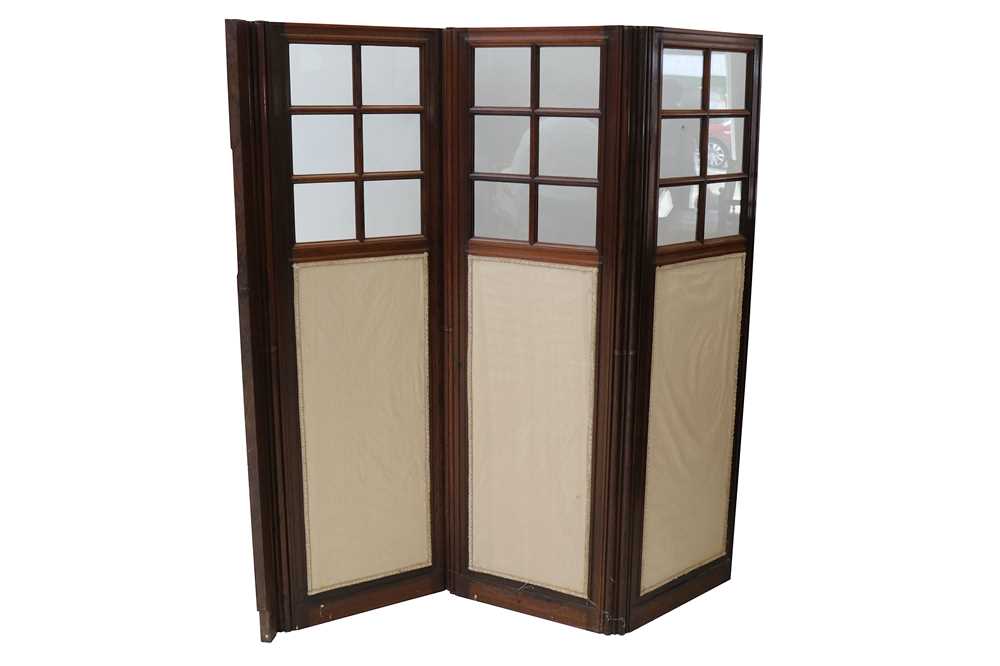 Lot 675 - A Victorian rosewood three fold screen