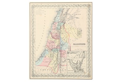 Lot 340 - AN ENGRAVED MAP OF PALESTINE BY J.H COLTON (NEW YORK, USA), 1863