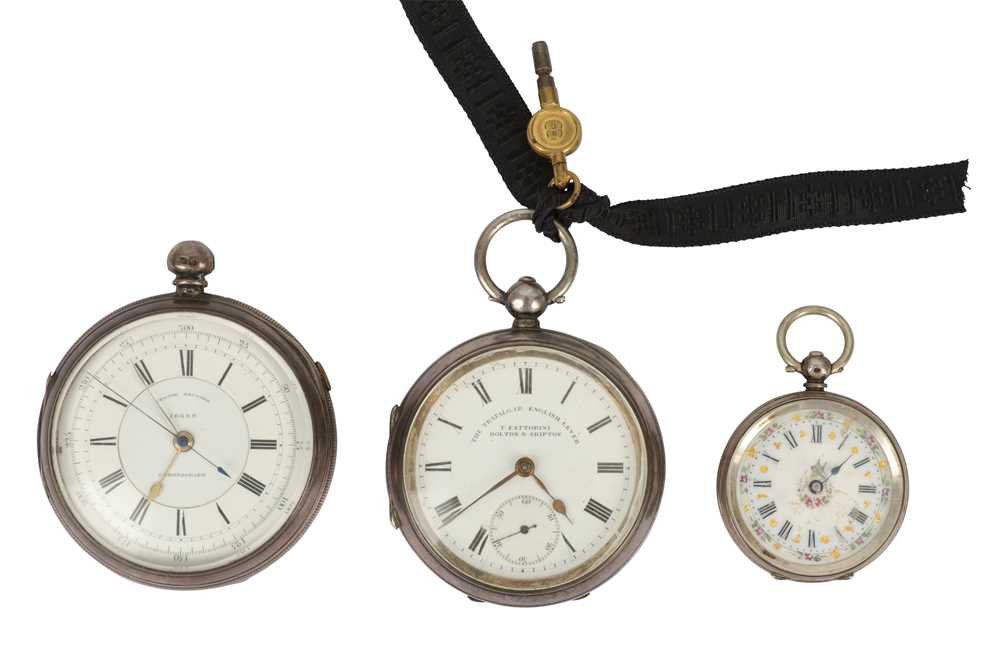 Lot 145 - A Edwardian silver cased open face pocket watch, retailed by T Fattorini of Bolton and Skipton