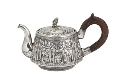Lot 187 - An early 20th century Iranian (Persian) silver teapot, Kermanshah circa 1910