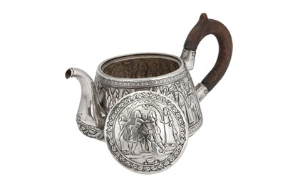 Lot 187 - An early 20th century Iranian (Persian) silver teapot, Kermanshah circa 1910