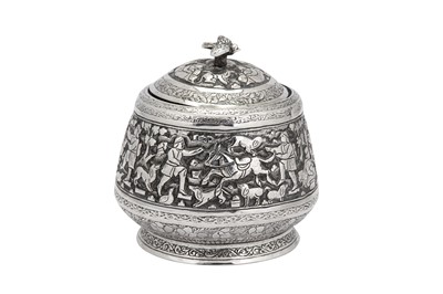 Lot 239 - An early 20th century Iranian (Persian) silver covered sugar bowl, Isfahan circa 1900-20