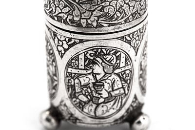 Lot 203 - Two early 20th century Iranian (Persian) silver pepper pots, Isfahan circa 1930 mark of Ja’far