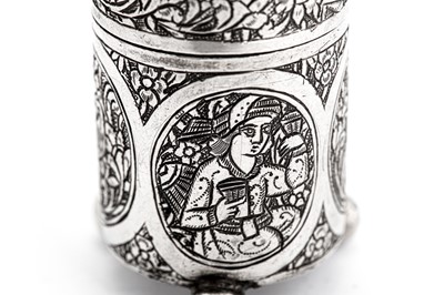 Lot 203 - Two early 20th century Iranian (Persian) silver pepper pots, Isfahan circa 1930 mark of Ja’far