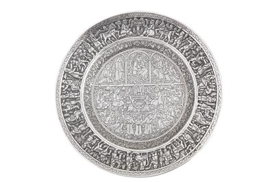 Lot 198 - An early 20th century Iranian (Persian) silver dish, Isfahan circa 1910