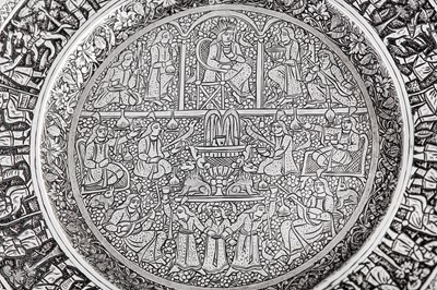 Lot 198 - An early 20th century Iranian (Persian) silver dish, Isfahan circa 1910