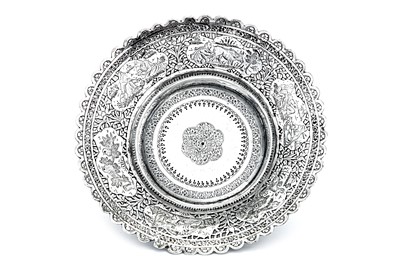 Lot 196 - An early 20th century Iranian (Persian) silver footed dish, Isfahan circa 1920-30