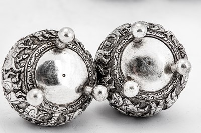 Lot 206 - A selection of early 20th century Iranian (Persian) silver cruets, Shiraz circa 1910-30