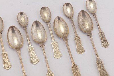 Lot 211 - A group of early to mid-20th century Iranian (Persian) silver flatware, Isfahan circa 1930-50
