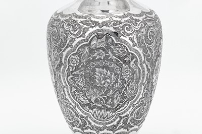 Lot 229 - A mid-20th century Iranian (Persian) silver vase, Isfahan circa 1950, mark of Reza
