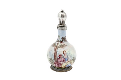 Lot 110 - A late 19th century Austrian enamel scent and silver scent bottle, Vienna circa 1880 by Hermann Bohm