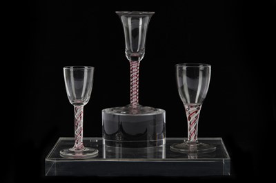Lot 245 - A group of three Dutch 18th Century drinking glasses