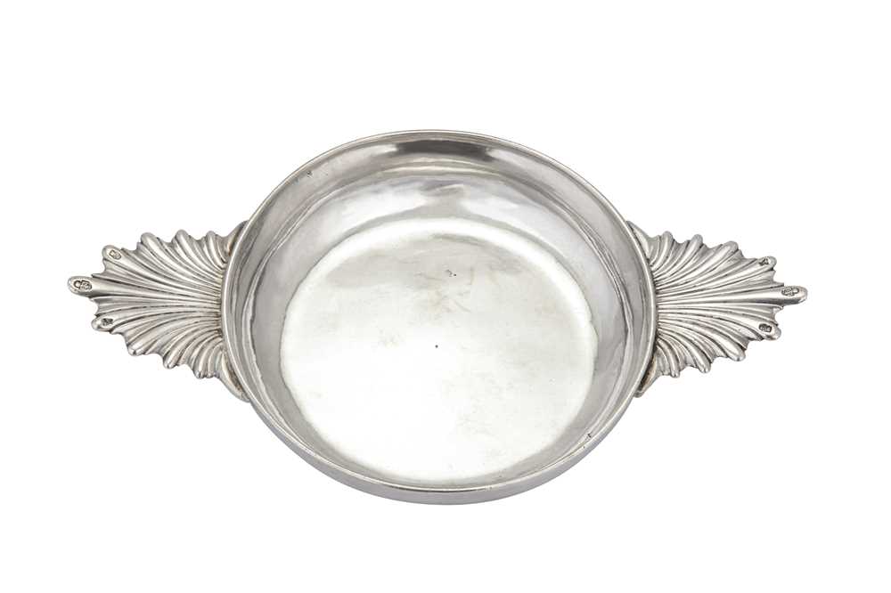Lot 131 - A Louis XV mid-18th century French provincial silver écuelle base, Dijon 1751-54 possibly by Joseph II Dargent (active 1754-1788)