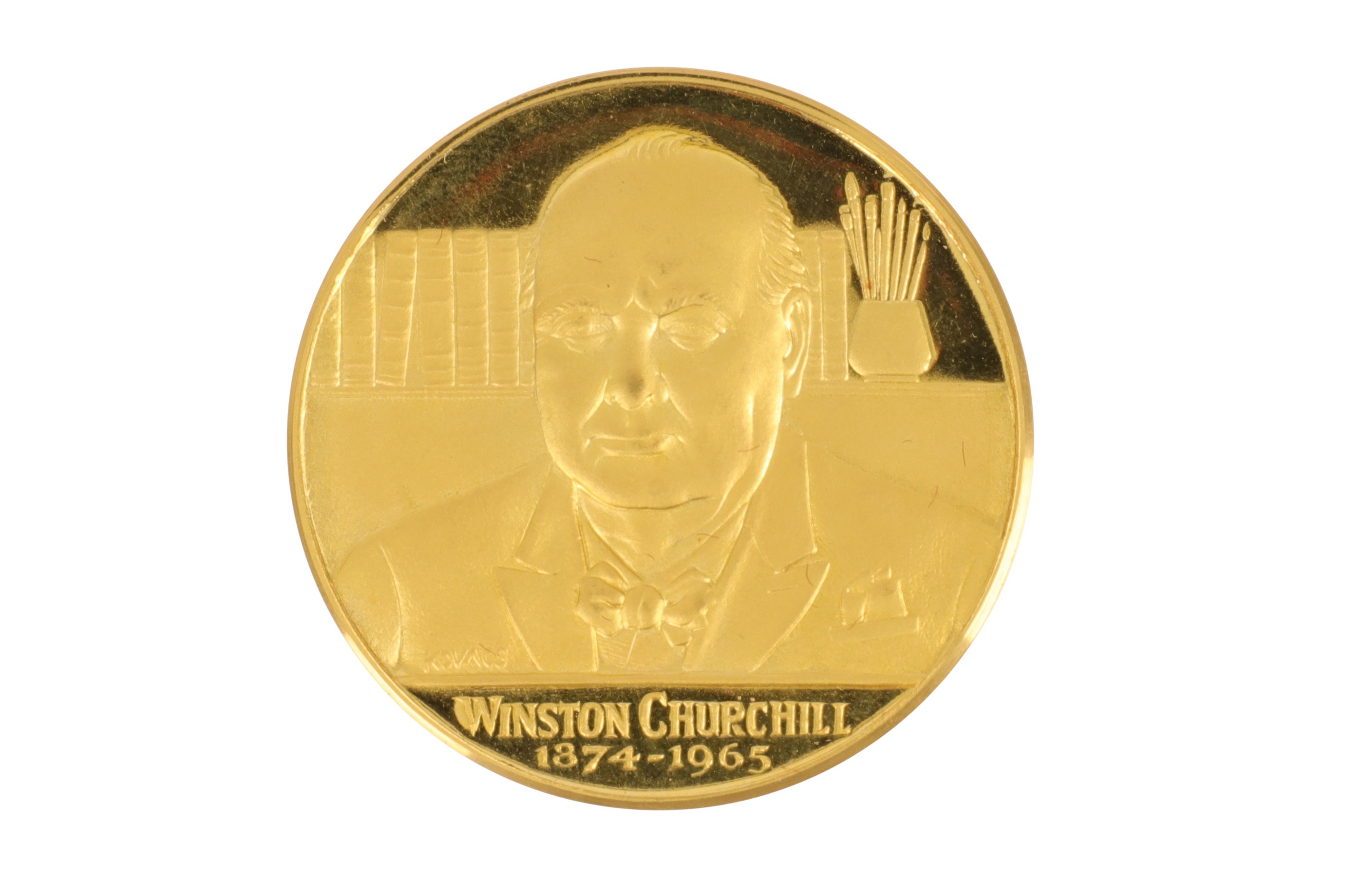 Sir Winston Churchill Heraldic Arms Bronze Proof Medal 