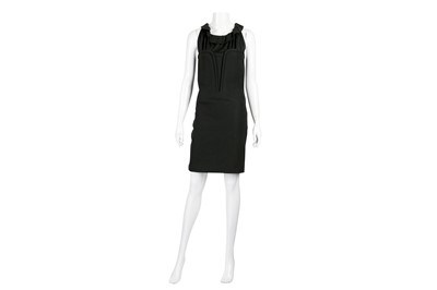 Lot 417 - Yves Saint Laurent Black Sleeveless Wool Dress - Size 36