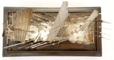 Lot 83 - A CHINESE EXPORT SILVER MODEL OF A BOAT. Circa...