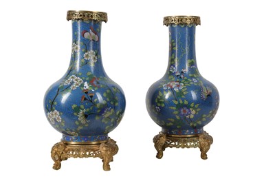Lot 103 - PAIR OF LATE 19TH CENTURY CHINESE CLOISONNE VASES WITH ORMOLU MOUNTS