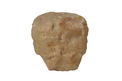 Lot 7 - A SOUTH ARABIAN ALABASTER HEAD OF A MAN, CIRCA 1ST CENTURY B.C.- 1ST CENTURY A.D.