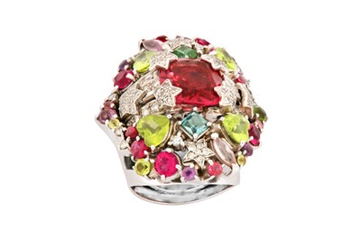 Lot 198 - A multi-gem and diamond dress ring