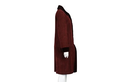 Lot 40 - Burberry Burgundy Sheepskin Coat - Size 10