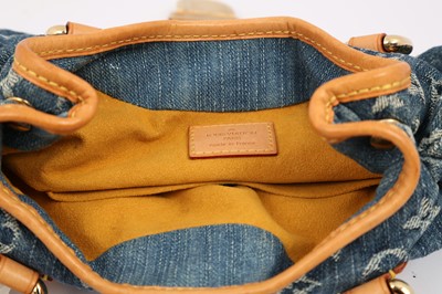 Lot 83 - Louis Vuitton Blue Denim Monogram Mini Pleaty Bag