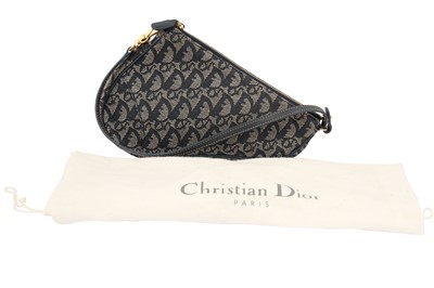 Lot 86 - Christian Dior Navy Monogram Mini Saddle Pochette