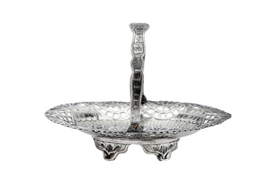 Lot 182 - A mid-20th century Iranian (Persian) silver and niello nuts basket, Tabriz circa 1940