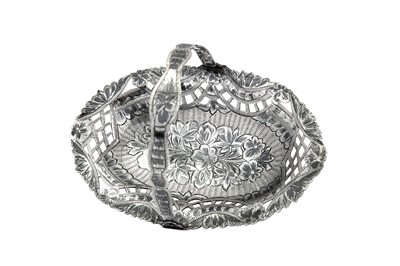 Lot 182 - A mid-20th century Iranian (Persian) silver and niello nuts basket, Tabriz circa 1940